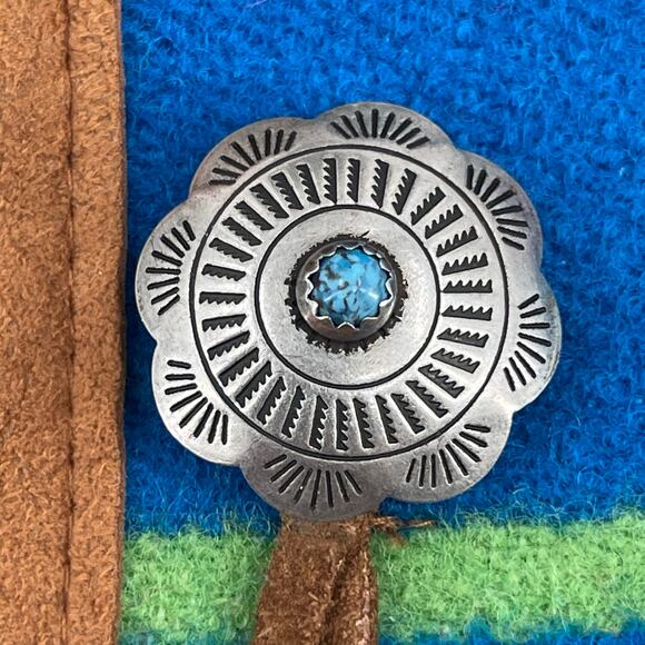 Pendleton Wool Vest Bright Blue Southwestern Rodeo Ranch Blanket Style Size M - Picture 4 of 13